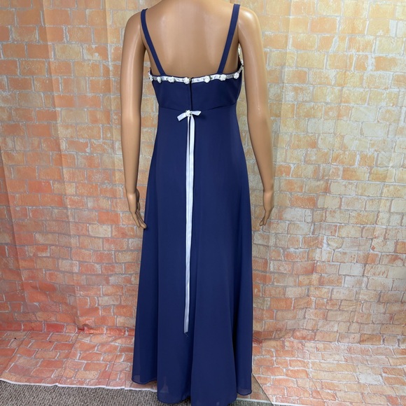 Vintage 70’s-80’s? Rosette Trimmed empire Waist Maxi Dress - Picture 5 of 8